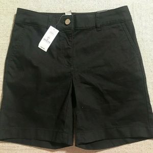 White House Black Market Black Chino Shorts 00‎ NWT